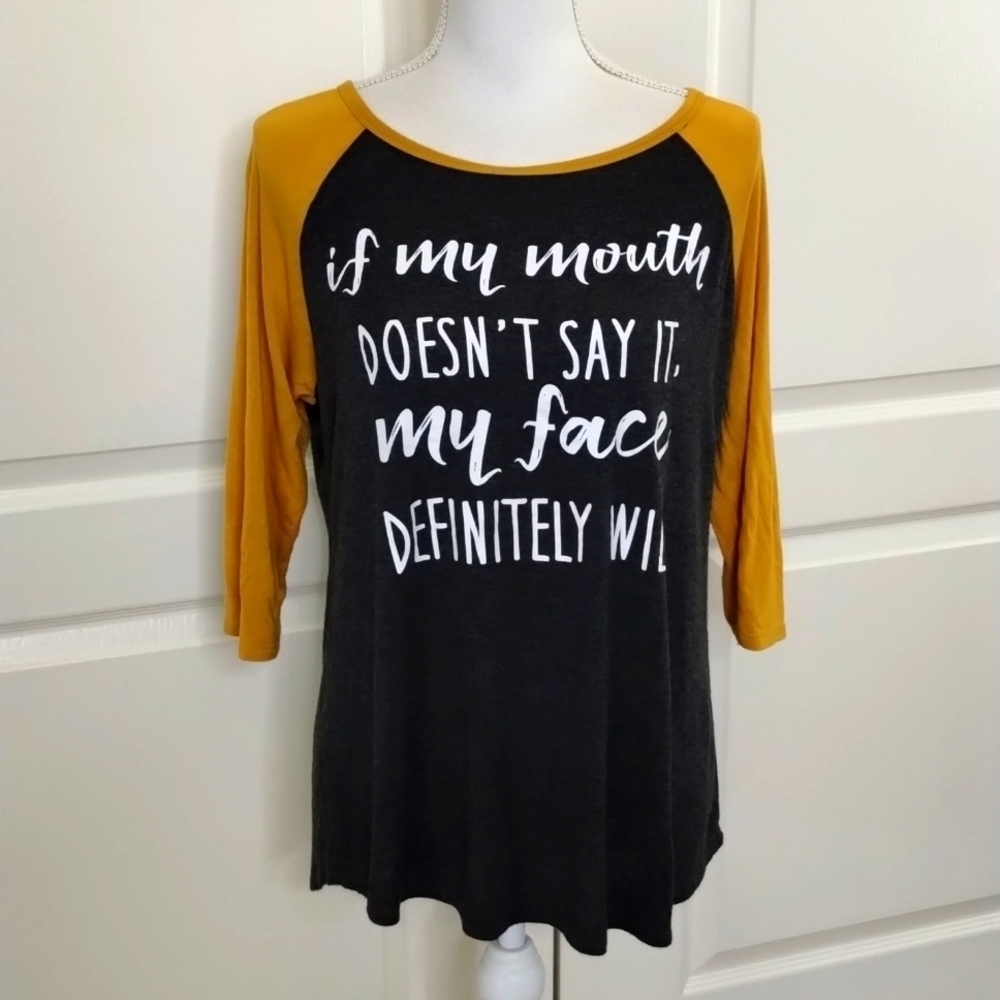 Lovely Souls jersey tee gray/gold graphic tee large